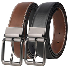 2 in 1 Reversible Leather Belt Double Stitch