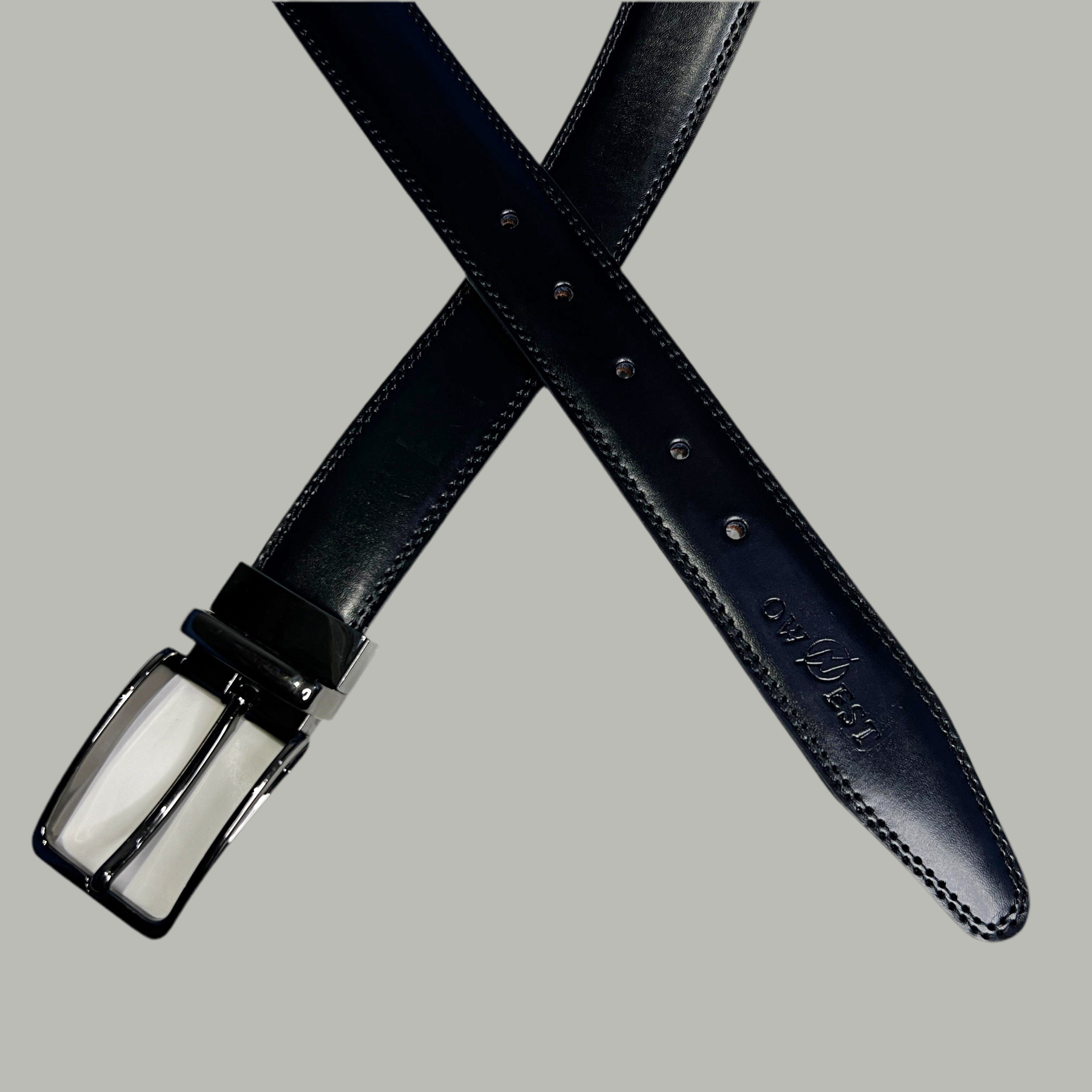 2 in 1 Reversible Leather Belt Double Stitch